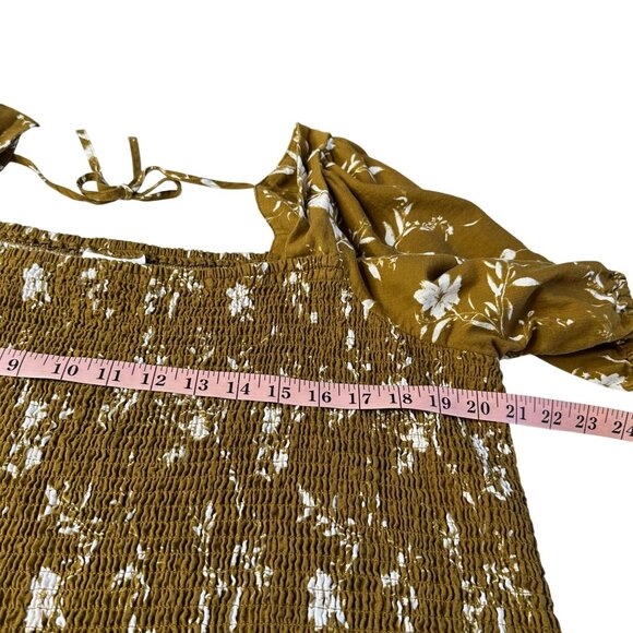 Ava & Viv Women's Top Plus Size 2X Puff Sleeve Floral Smocked Square Neck - Picture 10 of 11